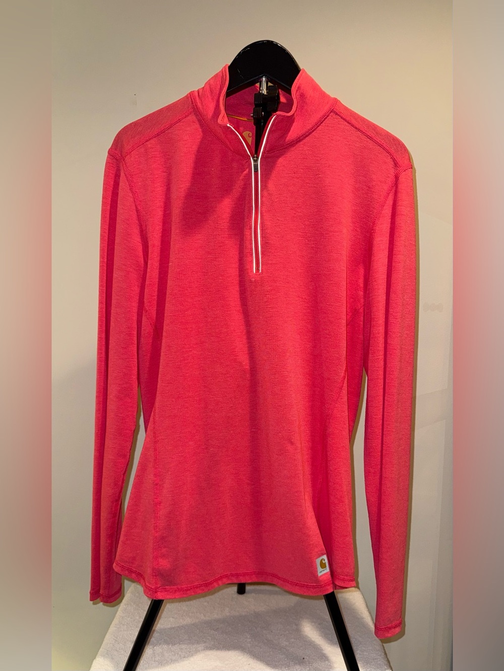 Carhartt women’s pink quarter zip pullover, size M, EUC